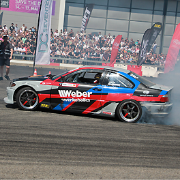 Maxi Grimm beim Battle Training, Drift Championship am 1. Mai 2025 mit BMW E46 M3 4.0-K 620 PS